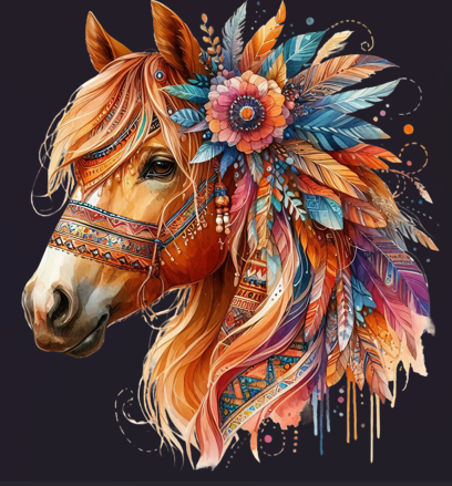 Orange Boho Horse