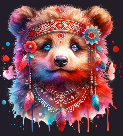 Red Boho Bear