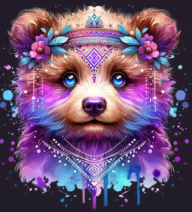 Purple Boho Bear