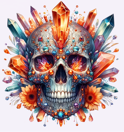 Orange Gemstone Skull