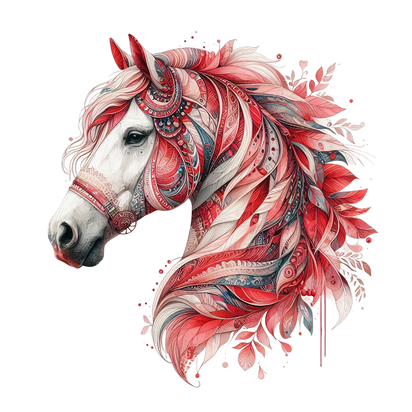 Red Boho Horse