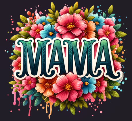 Pink and Blue Flower Mama