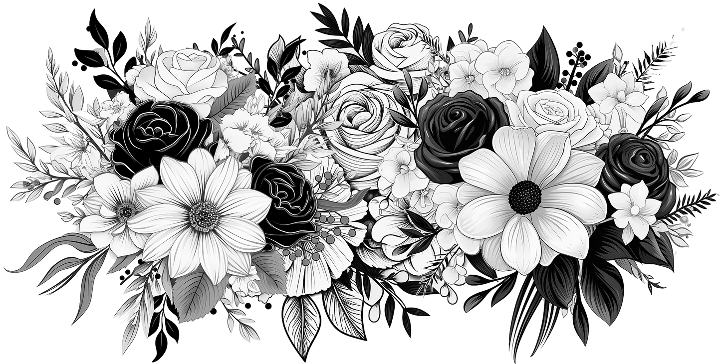 Black and White Flowers