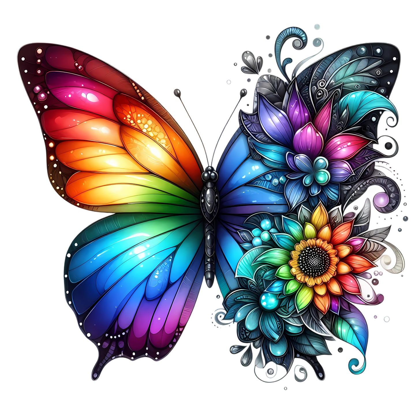Butterflies with Flowers