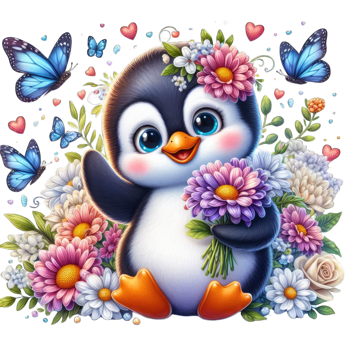 Baby Animals with Flowers