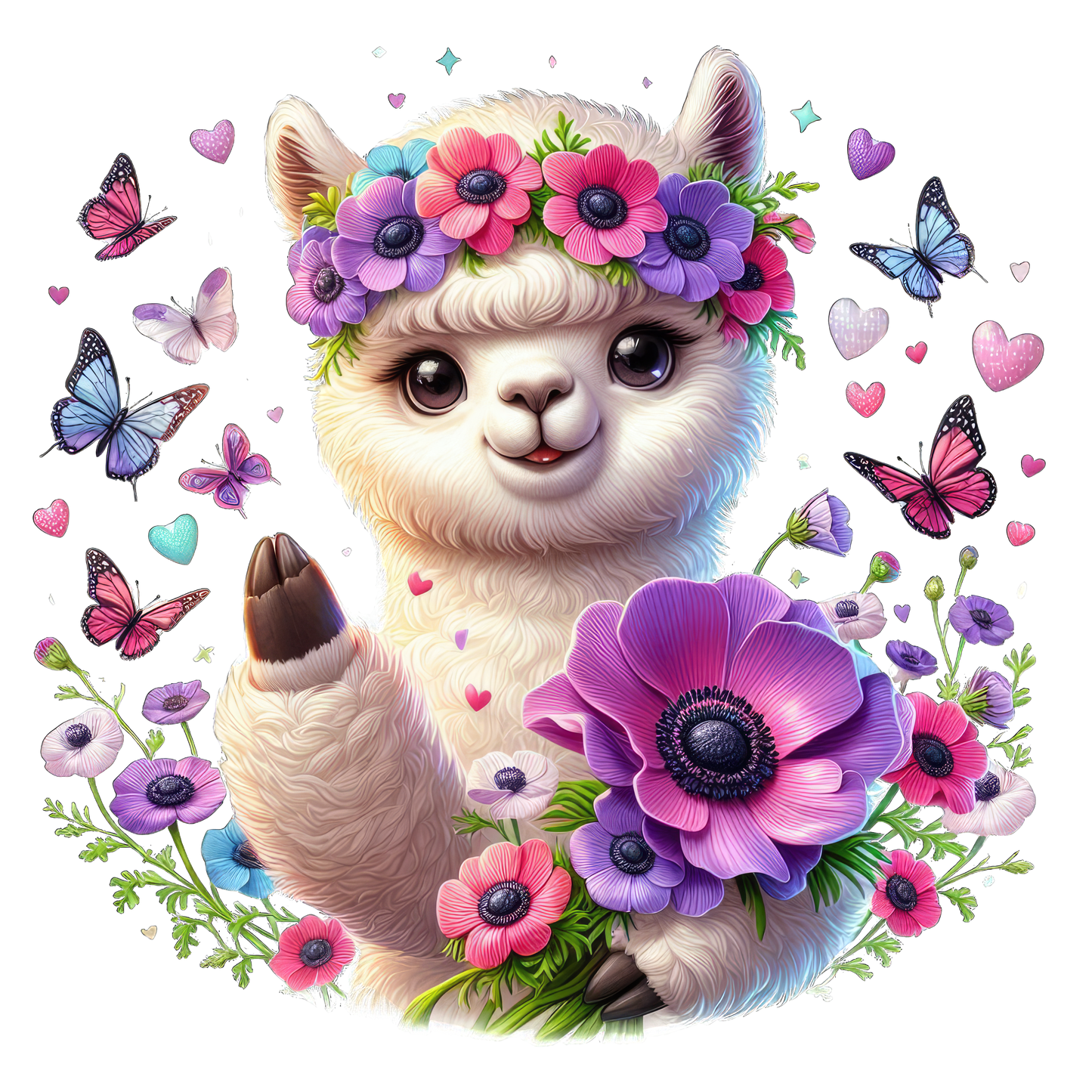 Baby Animals with Flowers