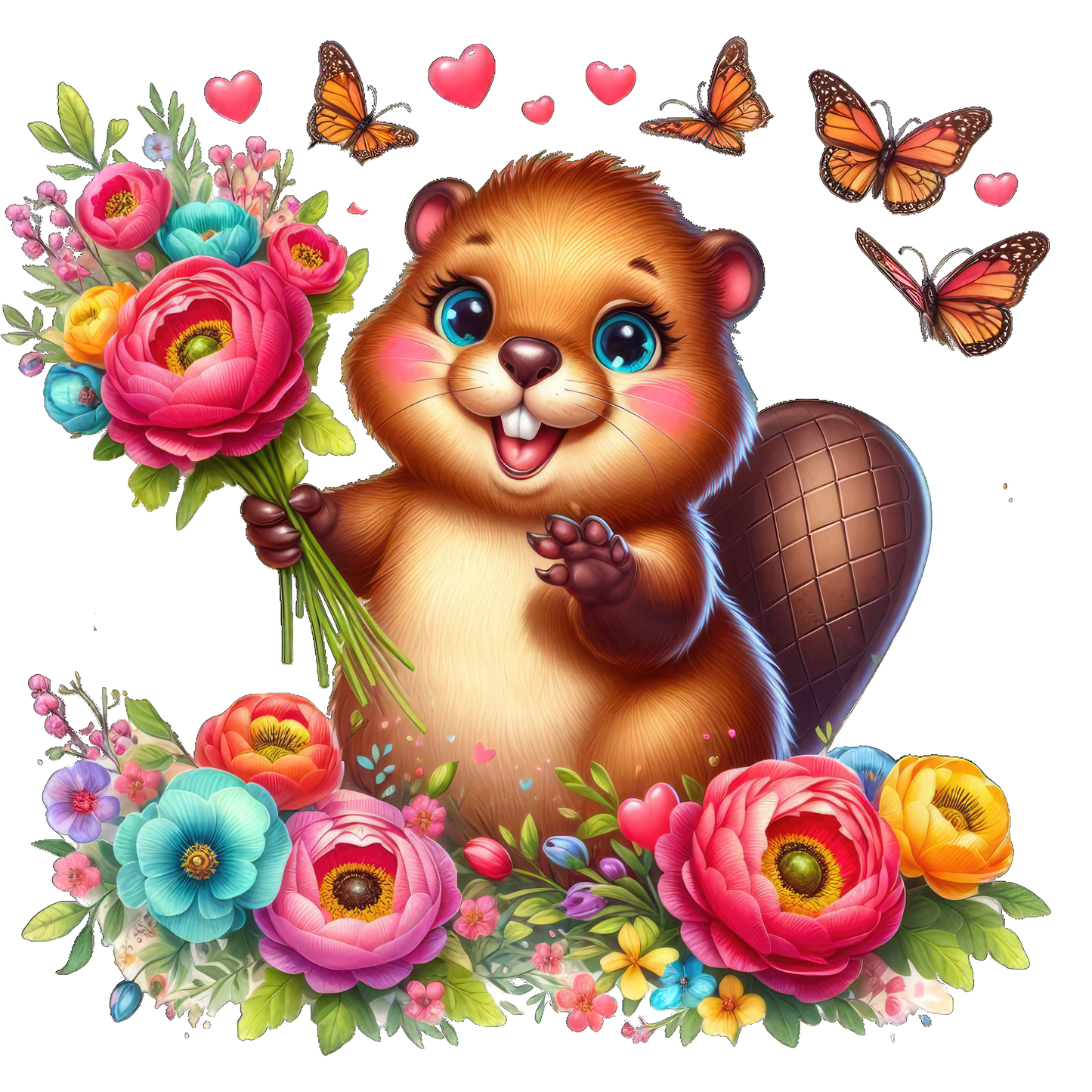 Baby Animals with Flowers