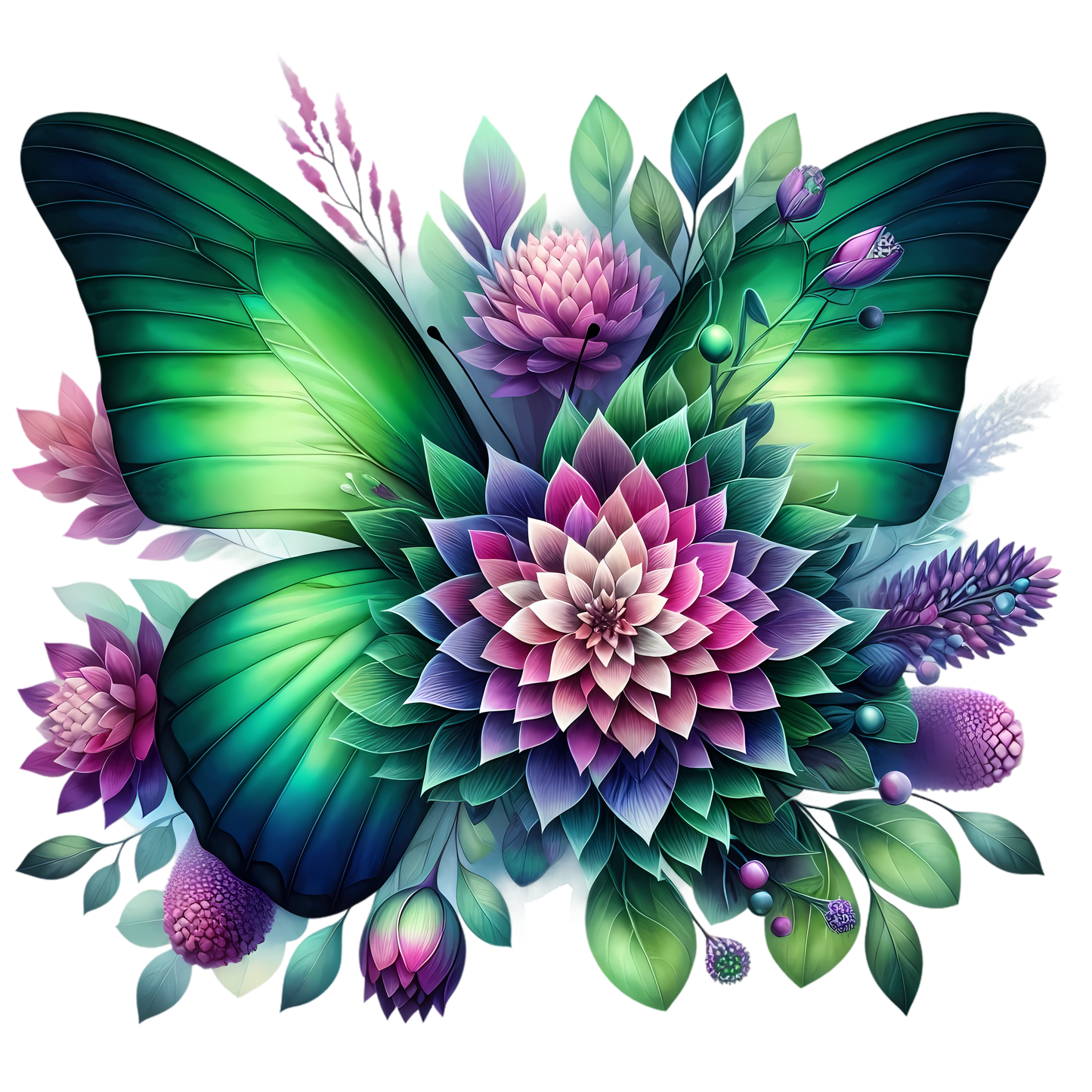 Butterflies with Flowers