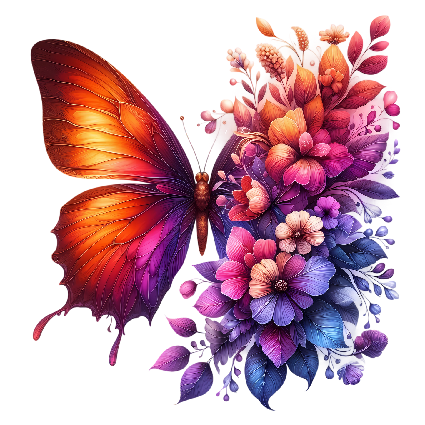 Butterflies with Flowers