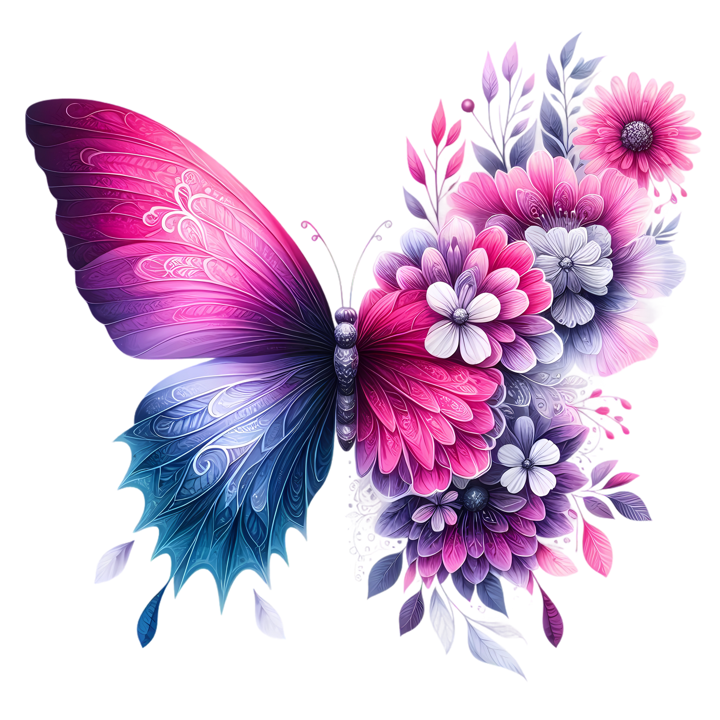 Butterflies with Flowers