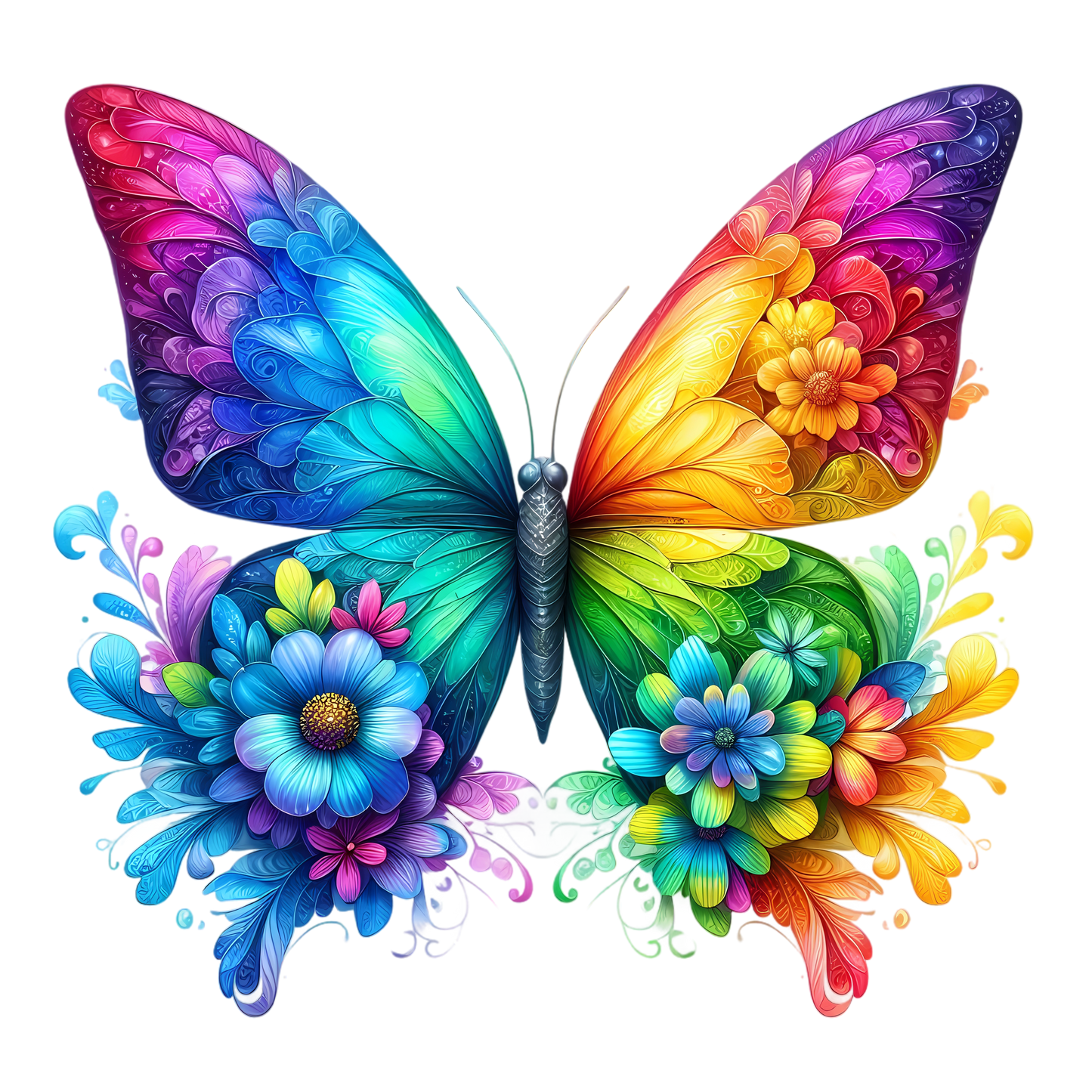 Butterflies with Flowers
