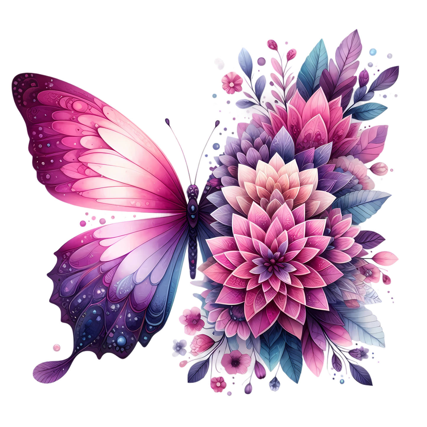 Butterflies with Flowers
