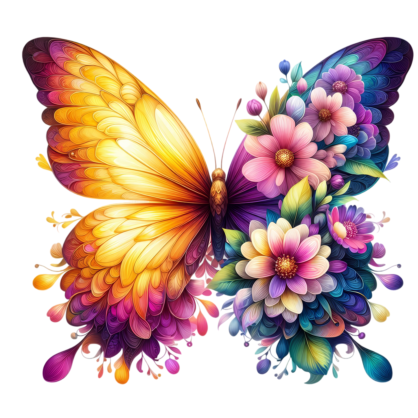 Butterflies with Flowers