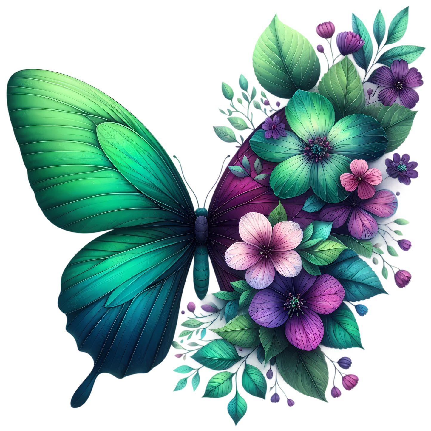 Butterflies with Flowers