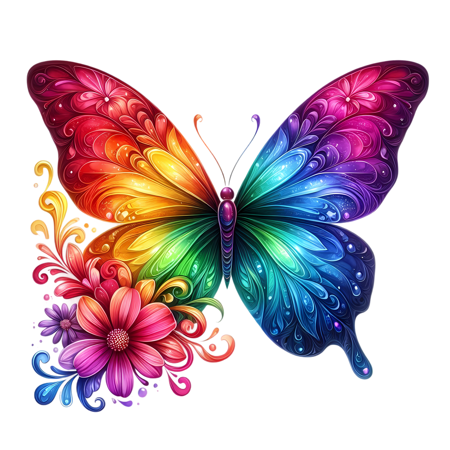 Butterflies with Flowers
