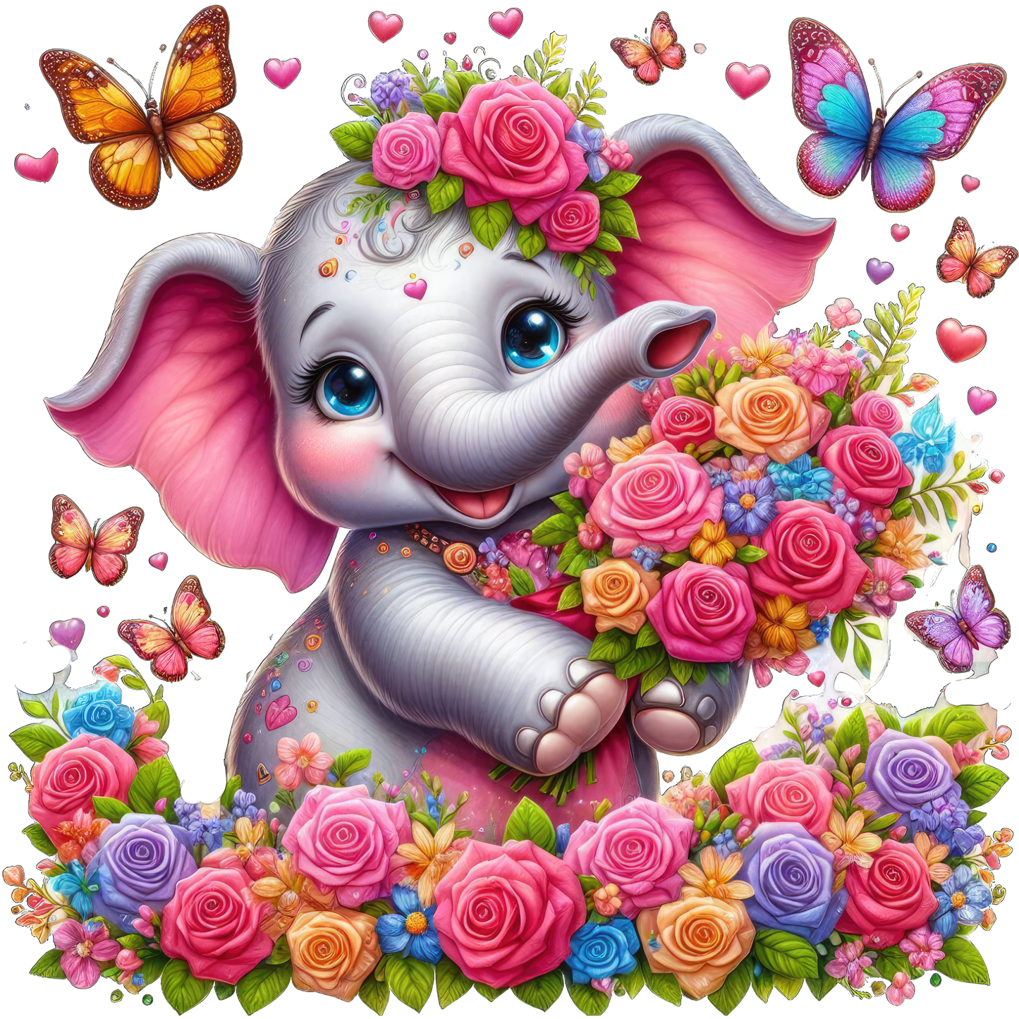 Baby Animals with Flowers