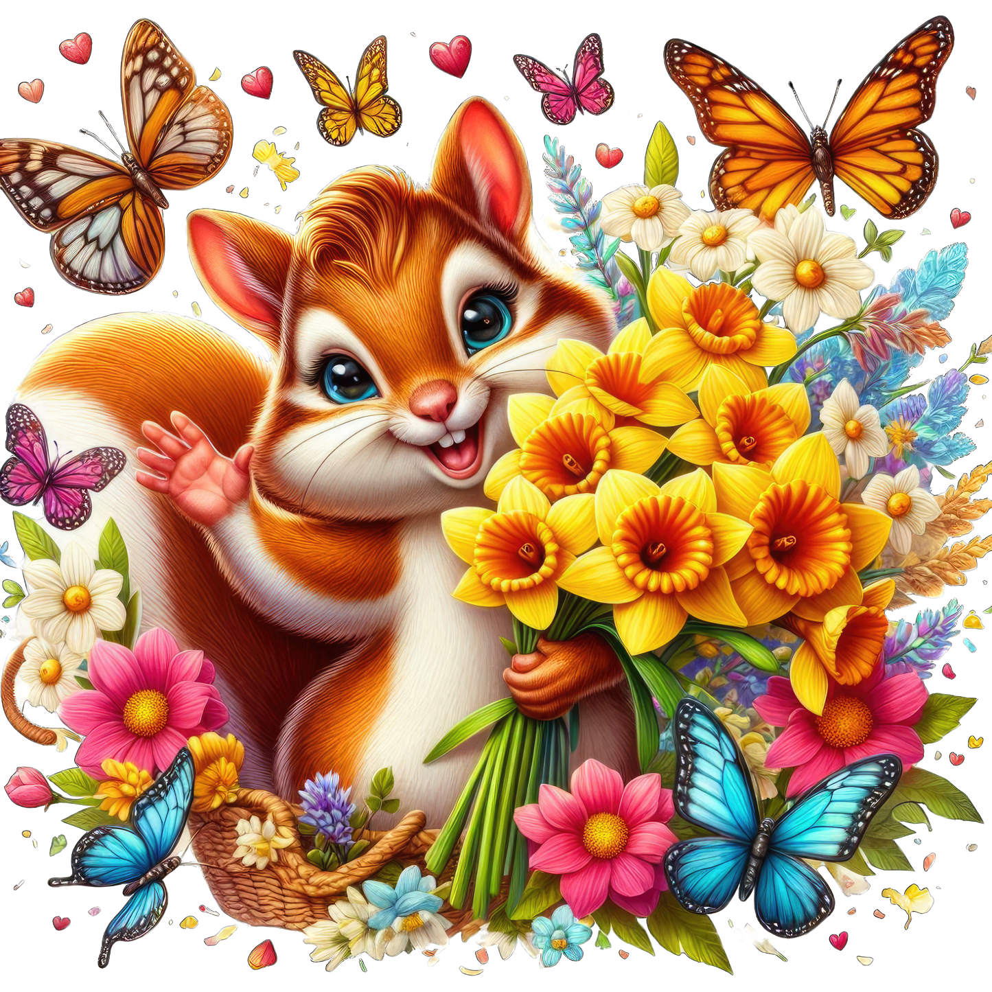 Baby Animals with Flowers