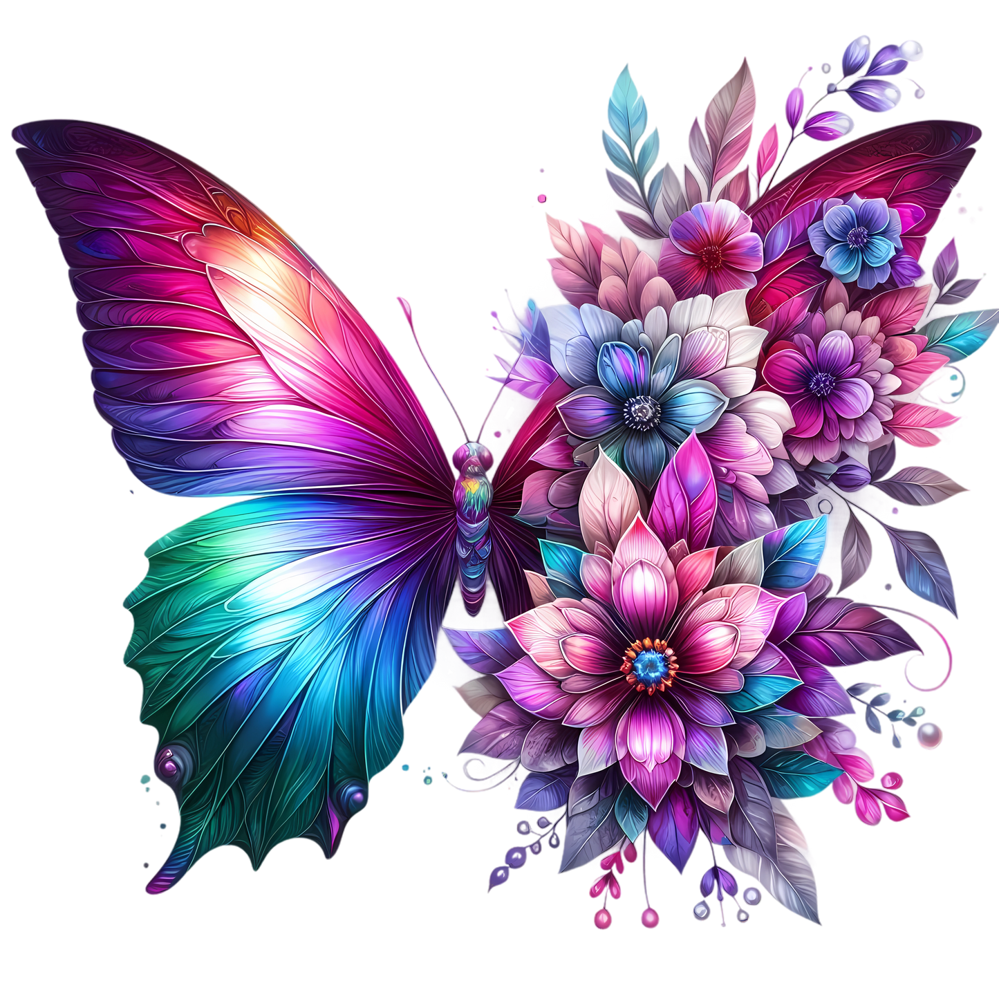 Butterflies with Flowers