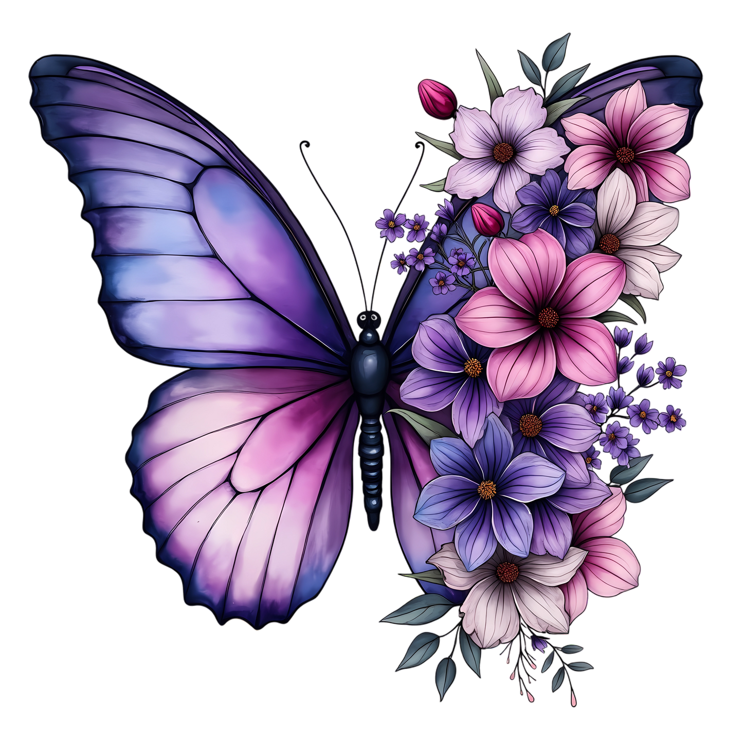 Butterflies with Flowers