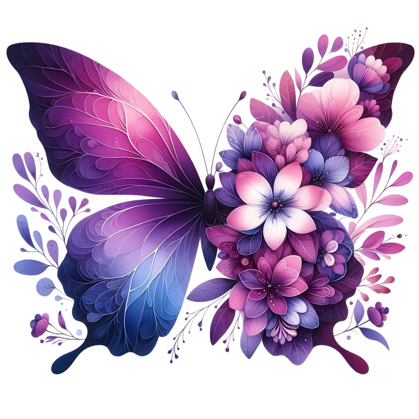 Butterflies with Flowers