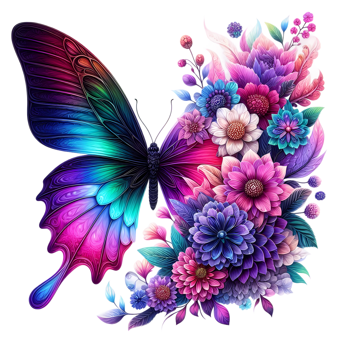 Butterflies with Flowers