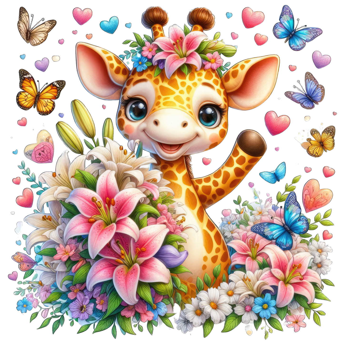 Baby Animals with Flowers