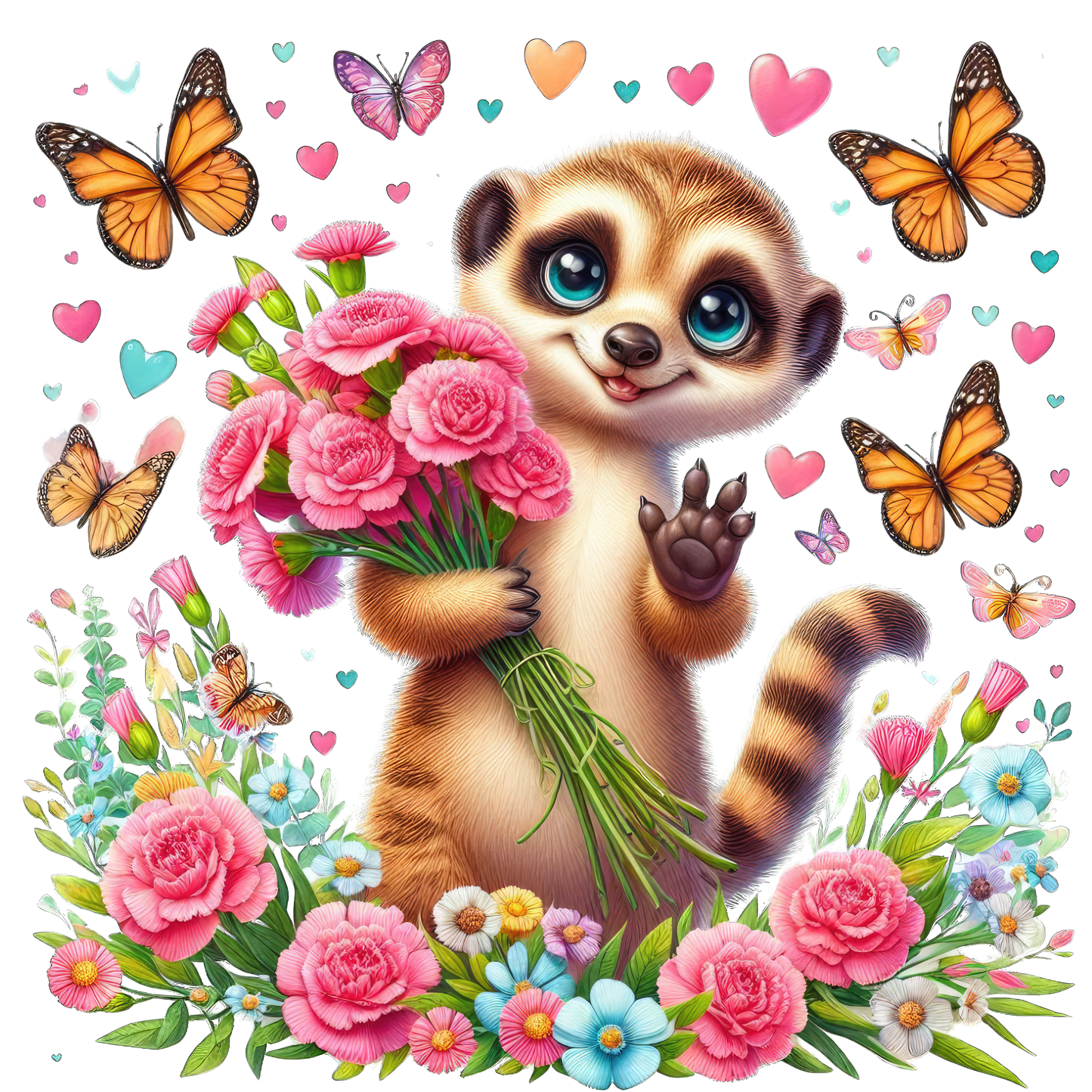 Baby Animals with Flowers