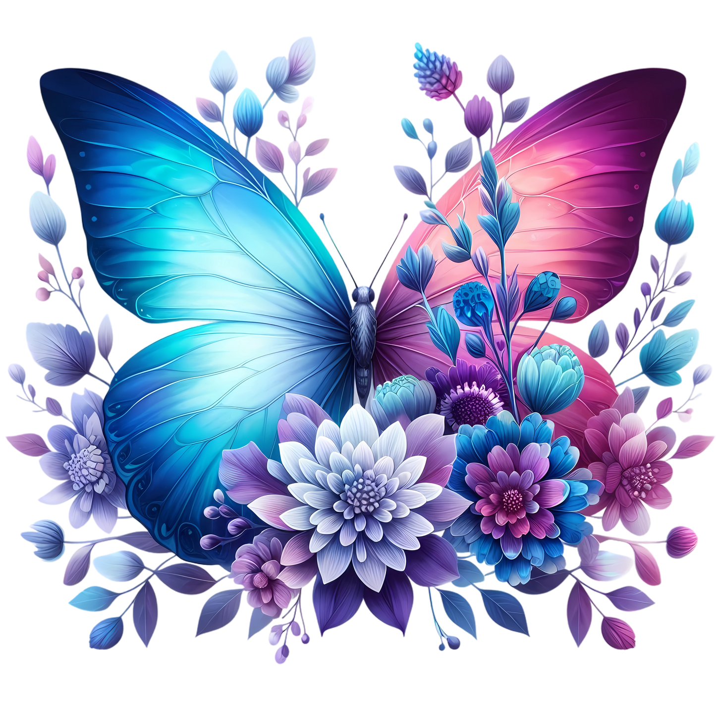 Butterflies with Flowers