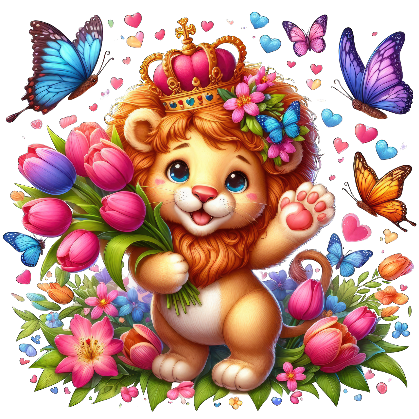 Baby Animals with Flowers