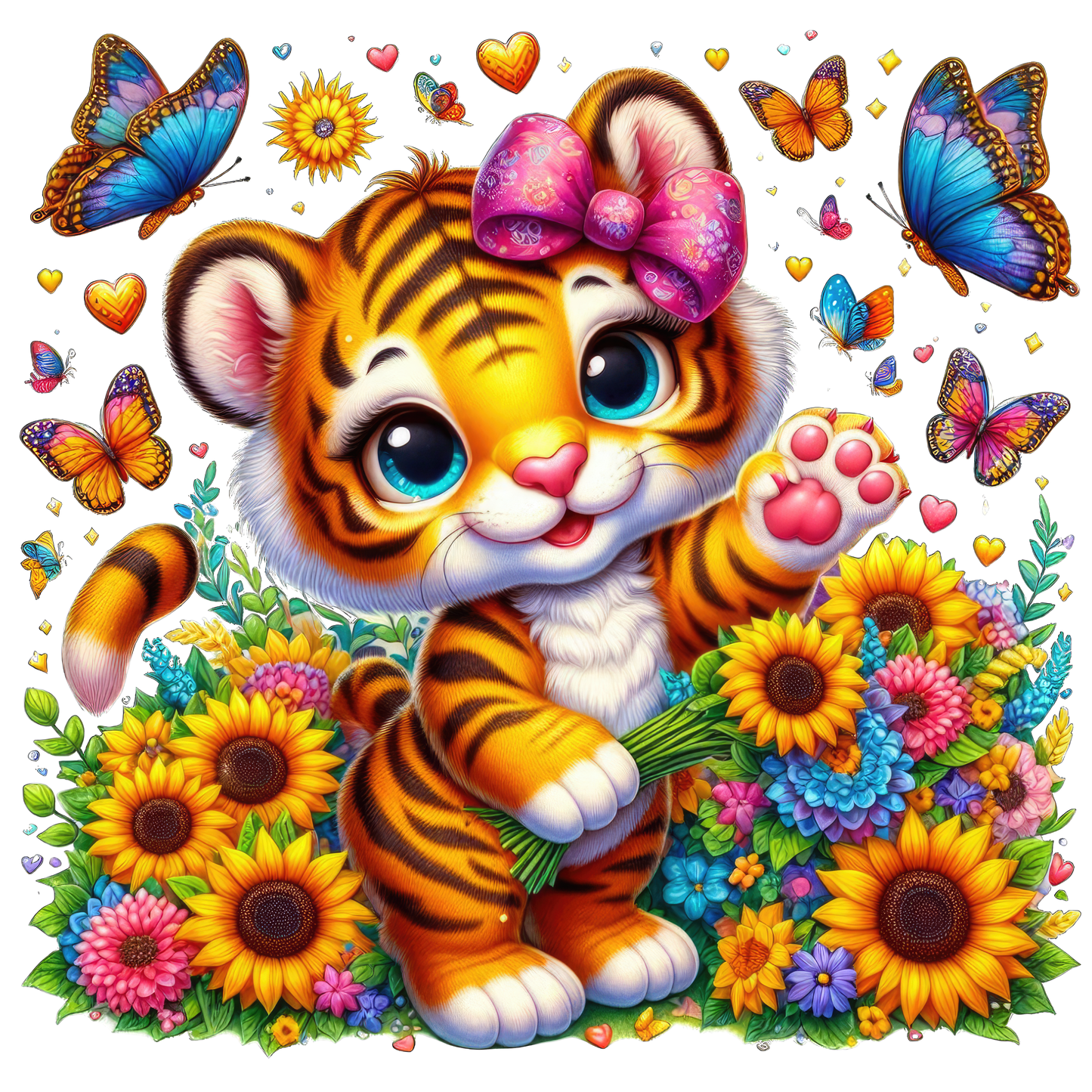 Baby Animals with Flowers