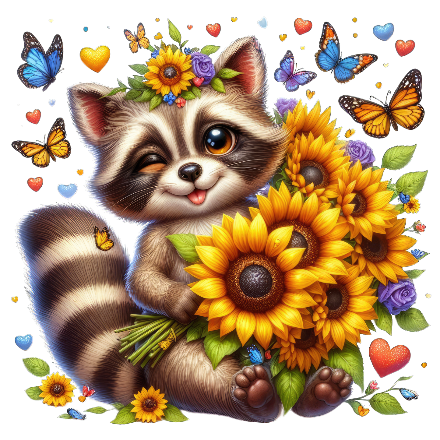 Baby Animals with Flowers
