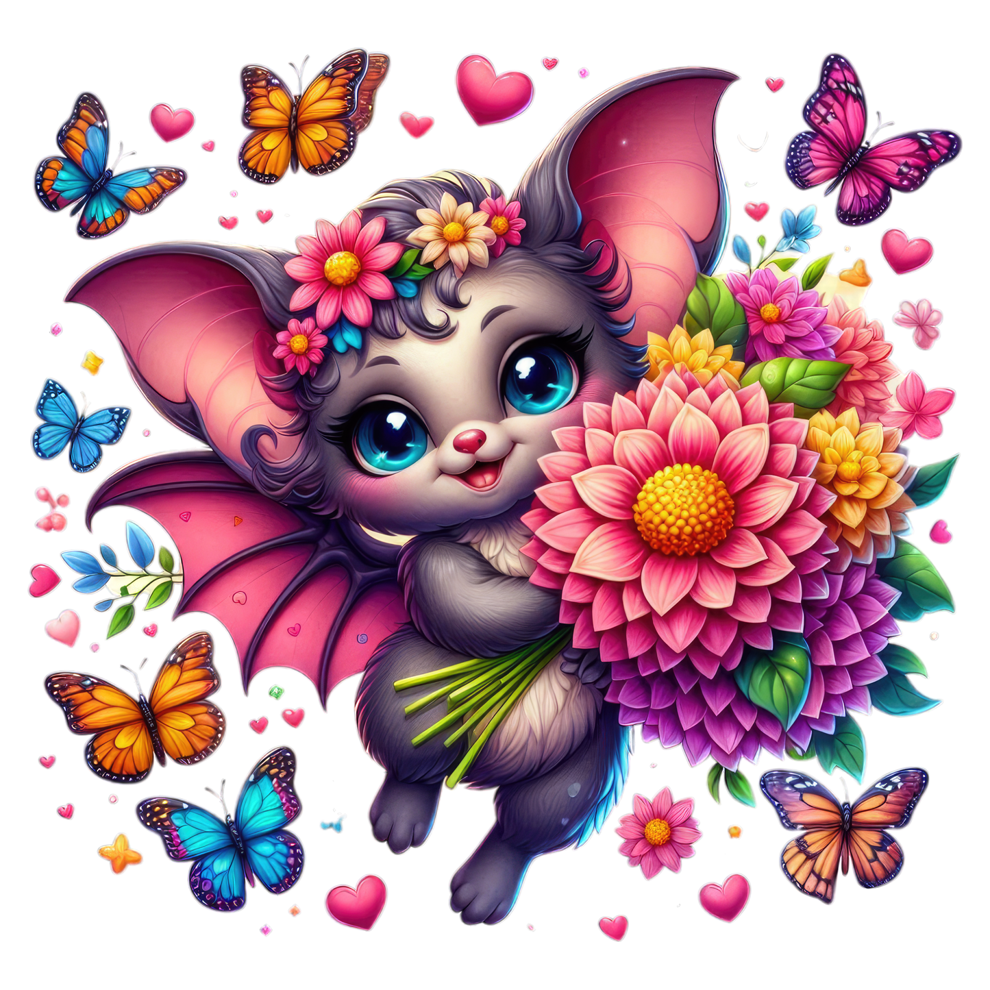 Baby Animals with Flowers