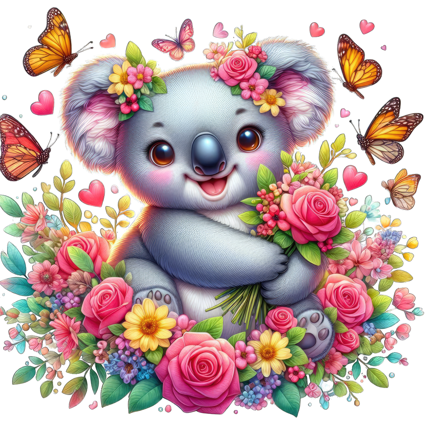 Baby Animals with Flowers