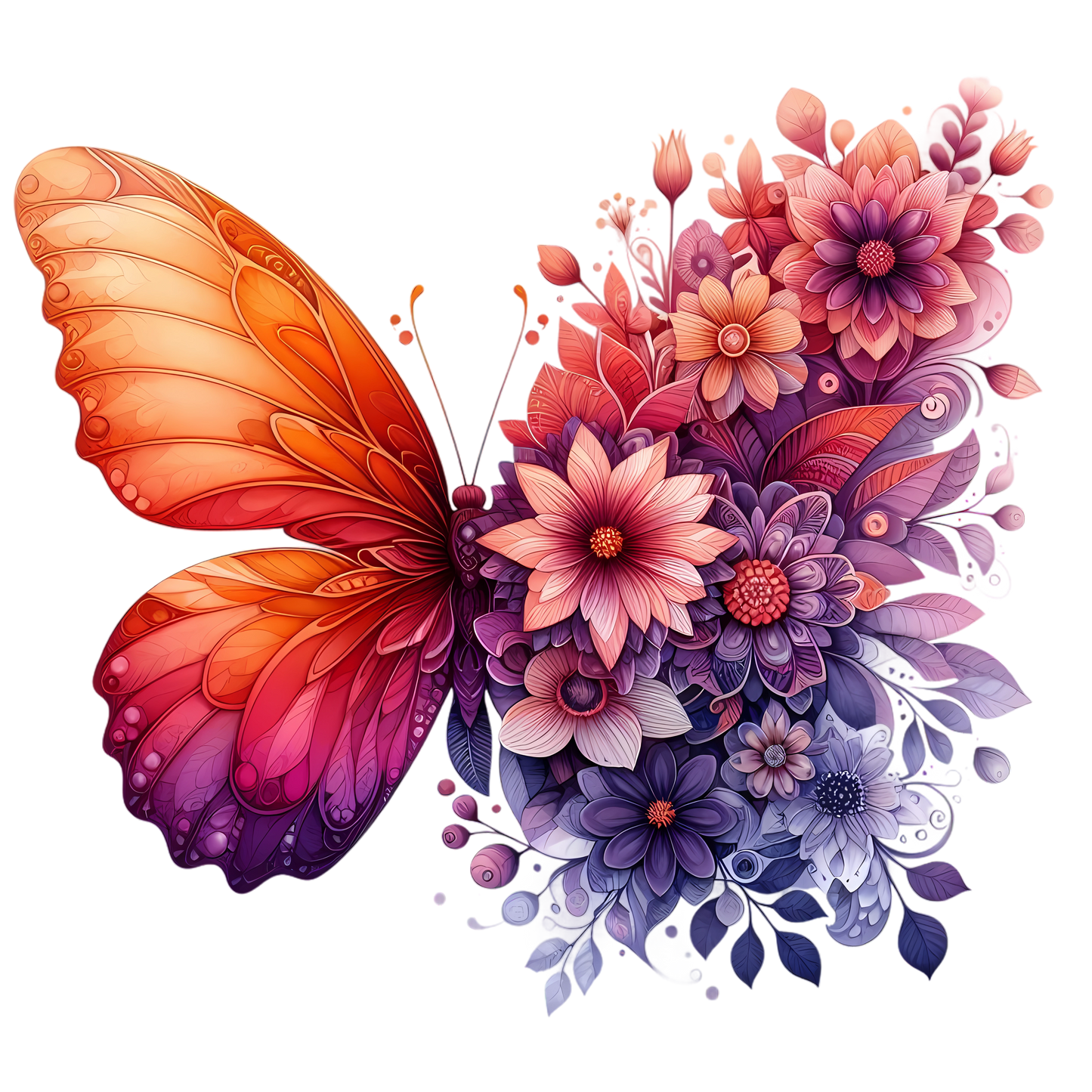 Butterflies with Flowers