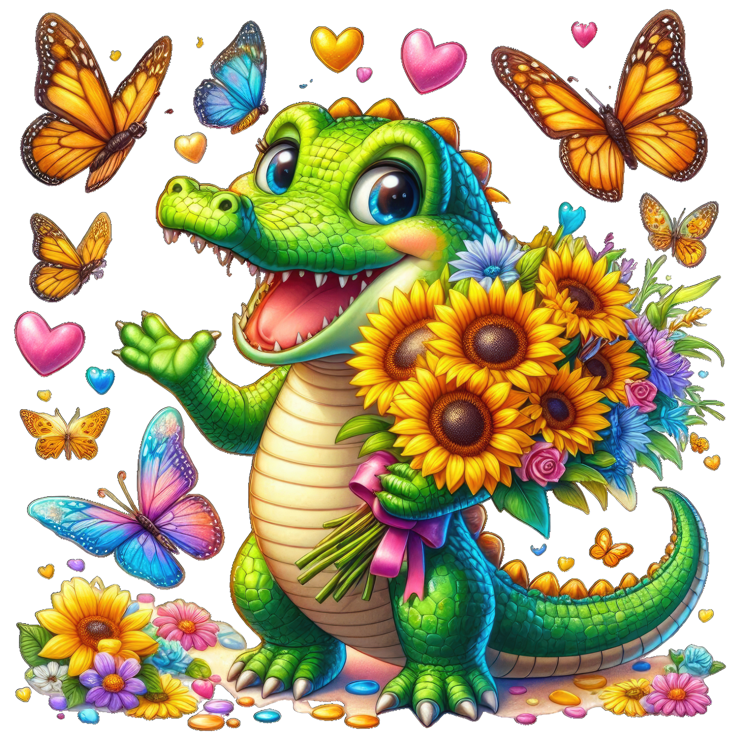 Baby Animals with Flowers