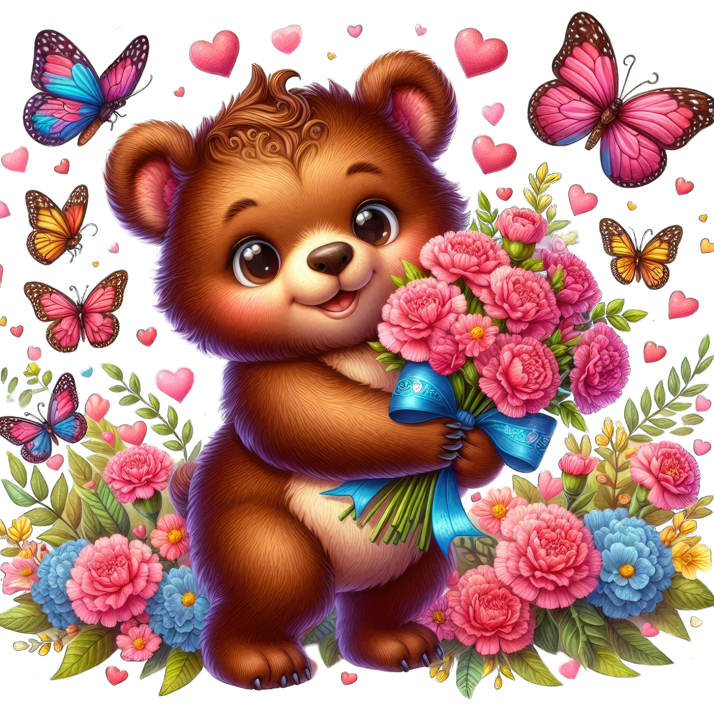 Baby Animals with Flowers