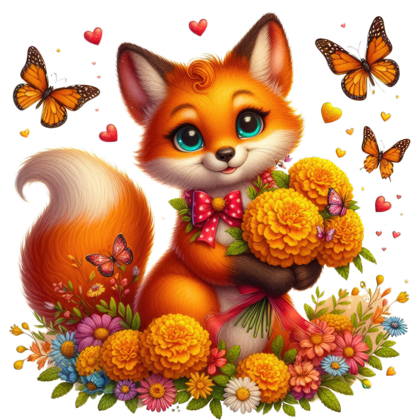 Baby Animals with Flowers