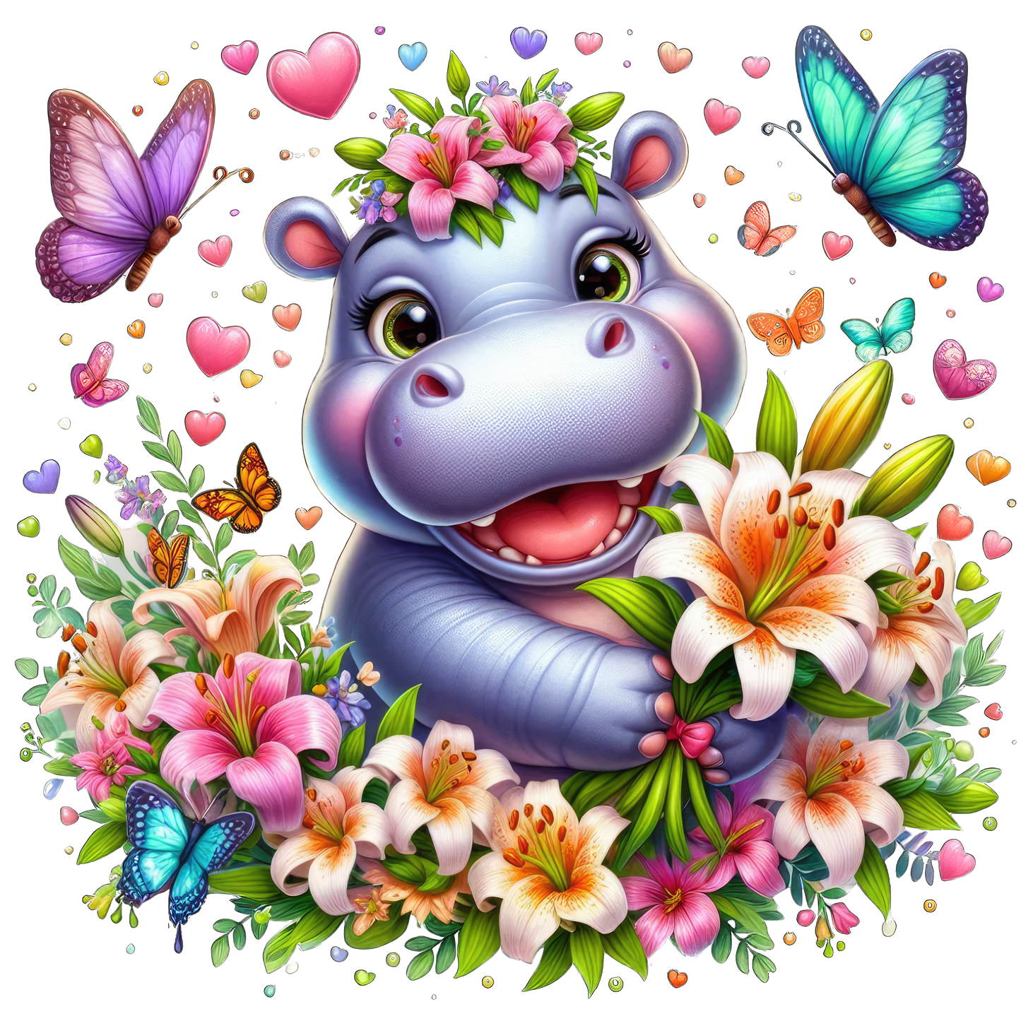 Baby Animals with Flowers