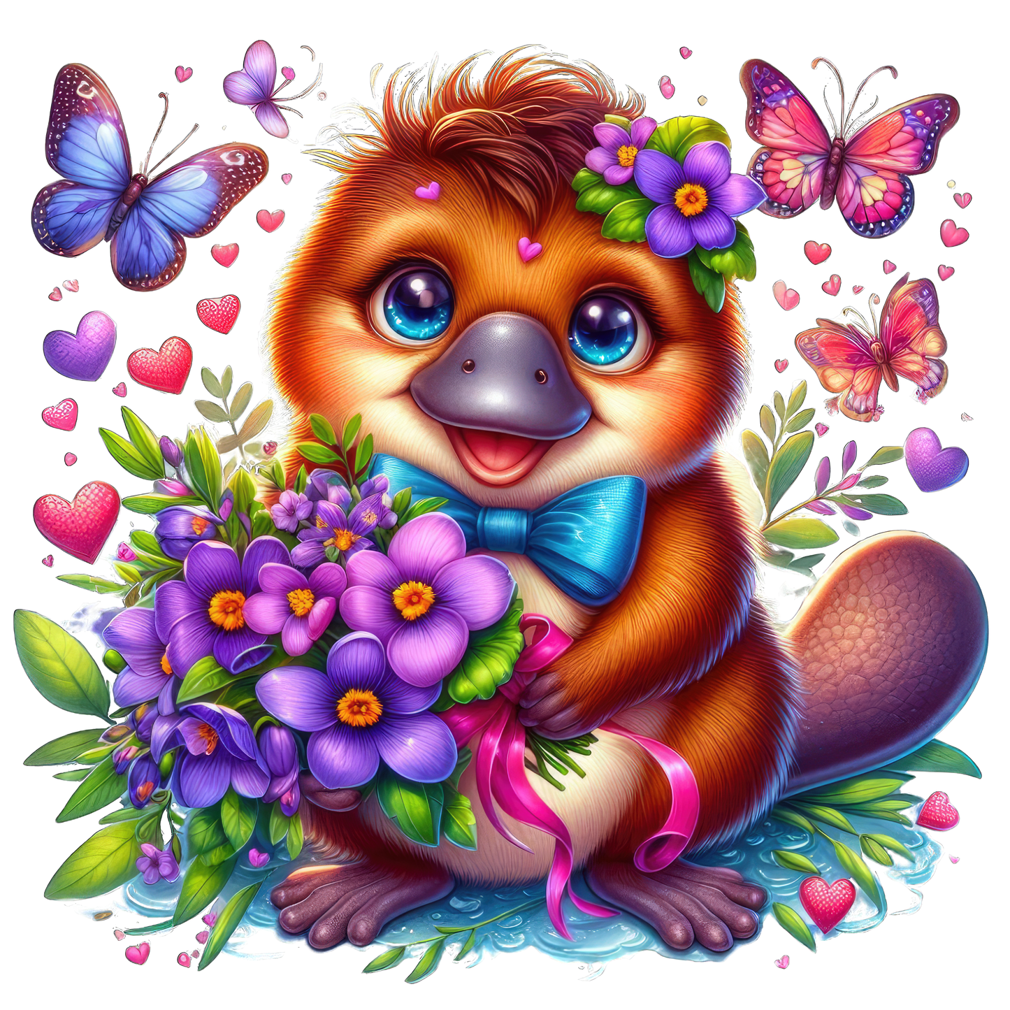 Baby Animals with Flowers