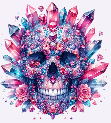 Pink Gemstone Skull
