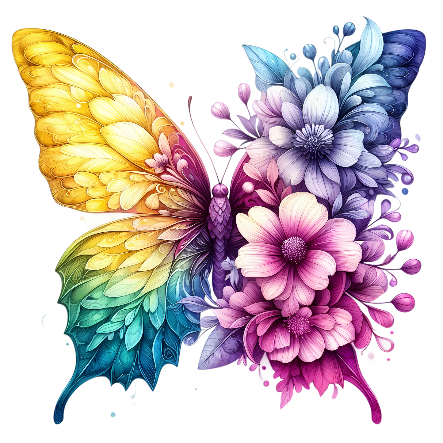 Butterflies with Flowers