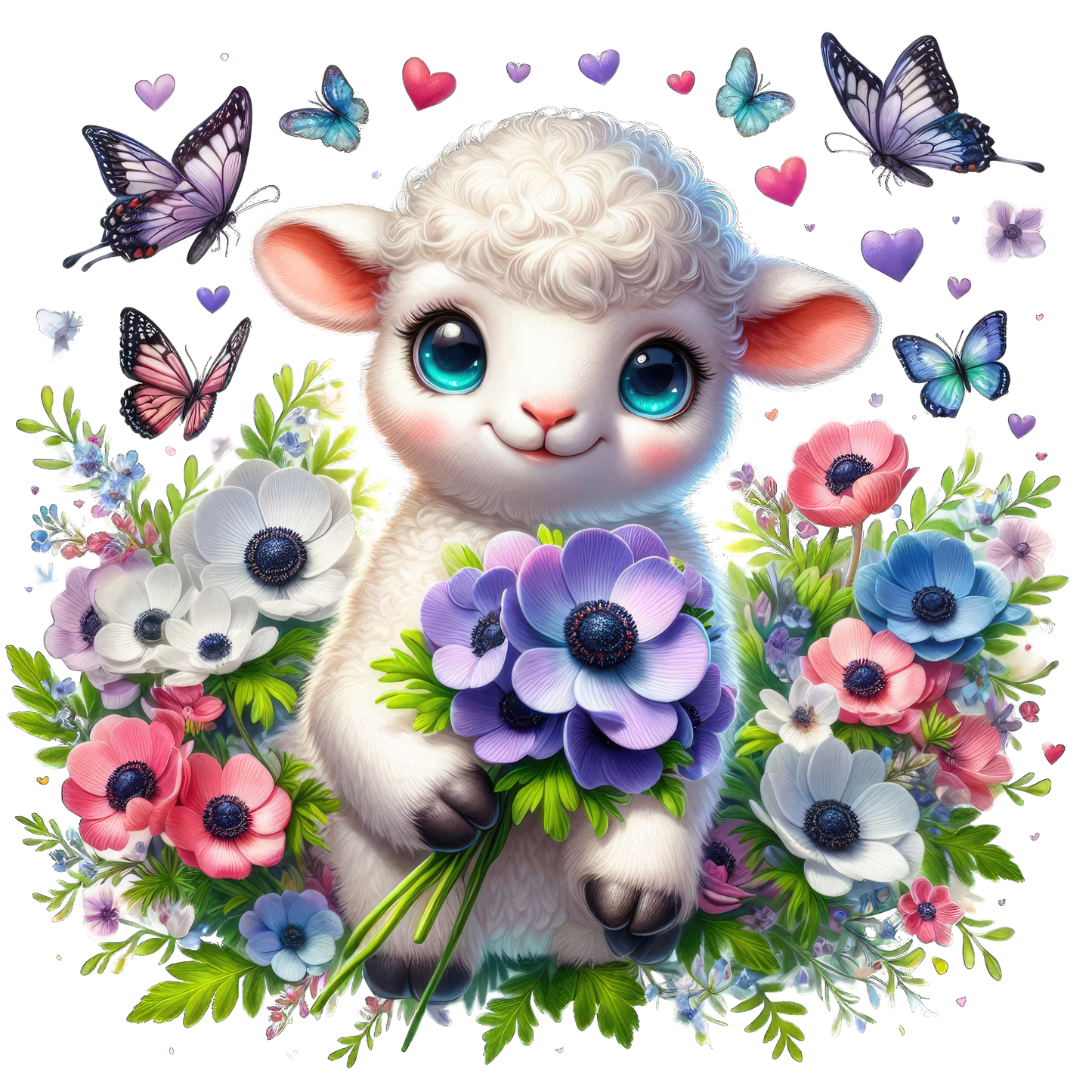 Baby Animals with Flowers