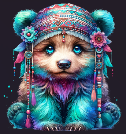 Teal Boho Bear