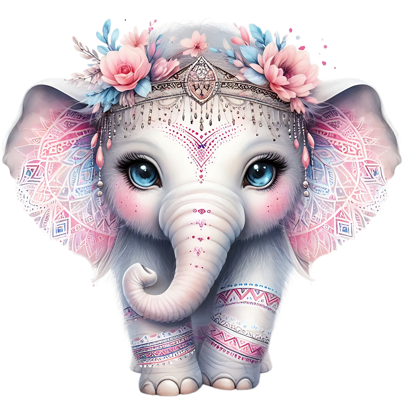 Pink Boho Elephant