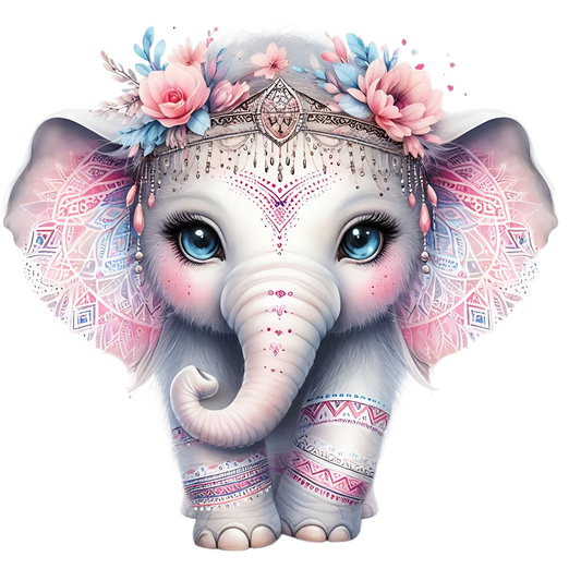 Pink Boho Elephant
