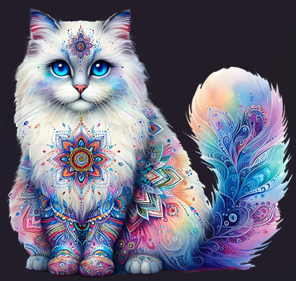 White Mandala Cat