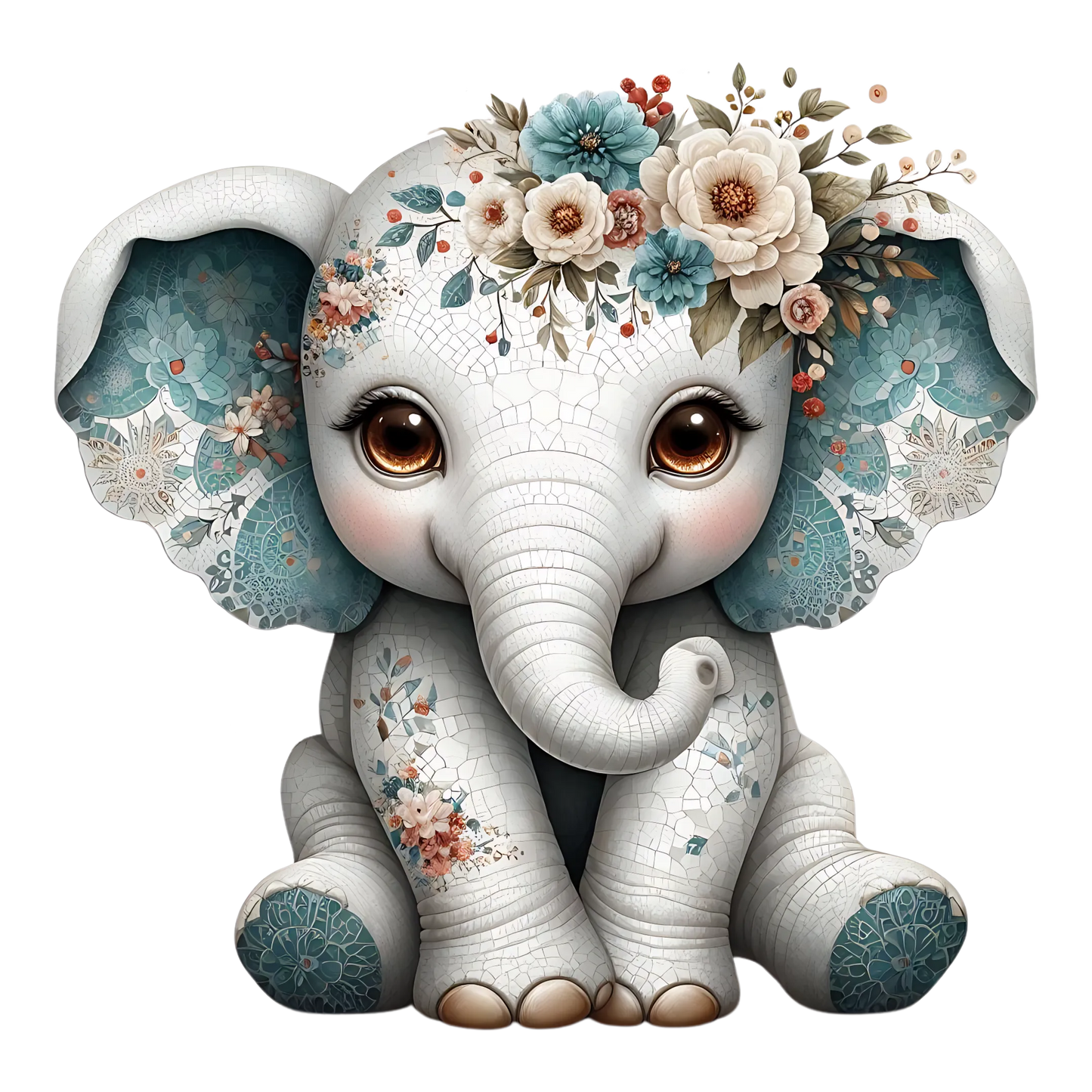 Green Boho Elephant